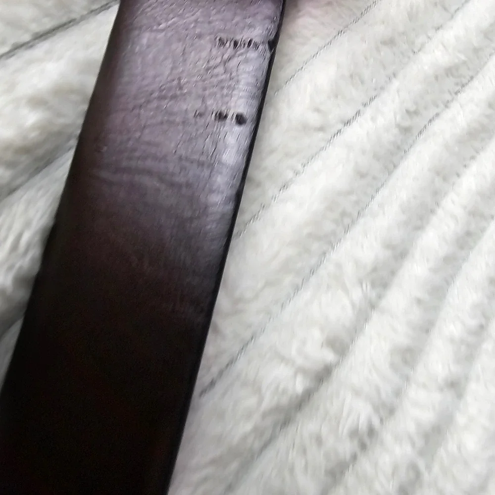 Geoffrey Beene Mens Reversible Leather Belt 42 Black Brown Classic Professional